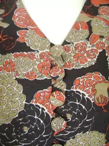 Floral FIORA Shantung Silk Print Dress Elegant Hand Stitching High End M/L - Picture 1 of 1
