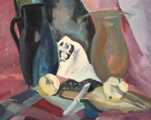 Vintage fauvist still life oil painting - Picture 1 of 12