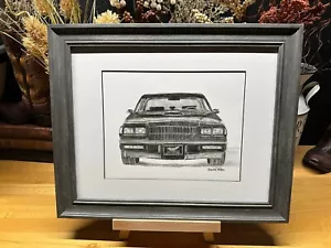 Drawing of a 1987 Buick Grand National GNX Car Graphite Pencil Sketch Picture - Picture 1 of 16