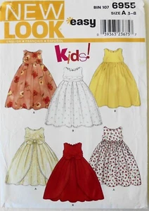 New Look 6955 Girls Easy Dresses Sewing Pattern Sz 3-8 - Picture 1 of 1