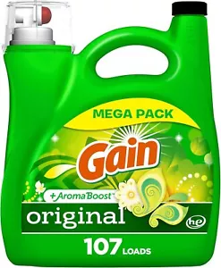 Gain Aroma Boost detersivo per bucato liquido, profumo originale 107 carichi 154 oz Oxi - Foto 1 di 4
