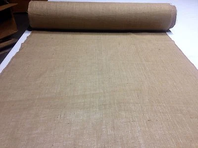 100 YARD ROLL 40"W 10OZ STANDARD BURLAP NATURAL JUTE FABRIC VINTAGE UPHOLSTERY - Image 1 of 4