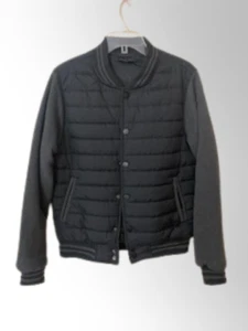 Ring of Fire Men's Quilted Body and Solid Sleeve Varsity Style Jacket Size Small - Picture 1 of 9