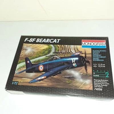 GRUMMAN F-8F BEARCAT  MONOGRAM 1/72 74006 DECAL FRANCIA E TAILANDIA - Immagine 1 di 3