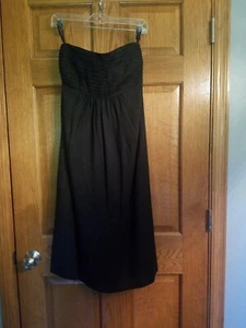NWT $168 BANANA REPUBLIC SZ O Strapless Pleated Top Little Black Dress 100% Silk - Picture 1 of 8