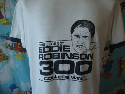 Vintage Grambling Tigers Football Eddie Robinson 300 Wins 1982 T Shirt L  - Image 1 of 4
