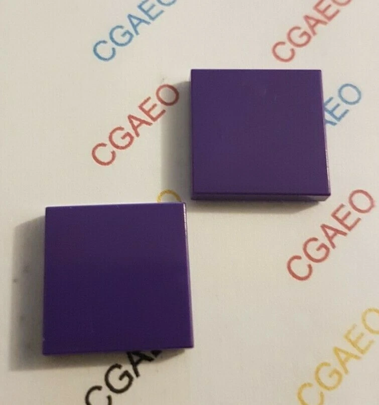 2 X Lego 3068b Tile 2 x 2 with Groove - DARK PURPLE - Photo 1/1