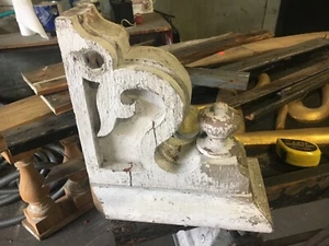 AUSGEFALLENE viktorianische Lebkuchen Korbel Halterung mit Endstück alt knusprig weiß 12x12,5x6,5 - Bild 1 von 11