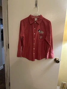 Camicia Disney vintage donna piccolo battello a vapore Willy Topolino con bottoni ricamati - Foto 1 di 13