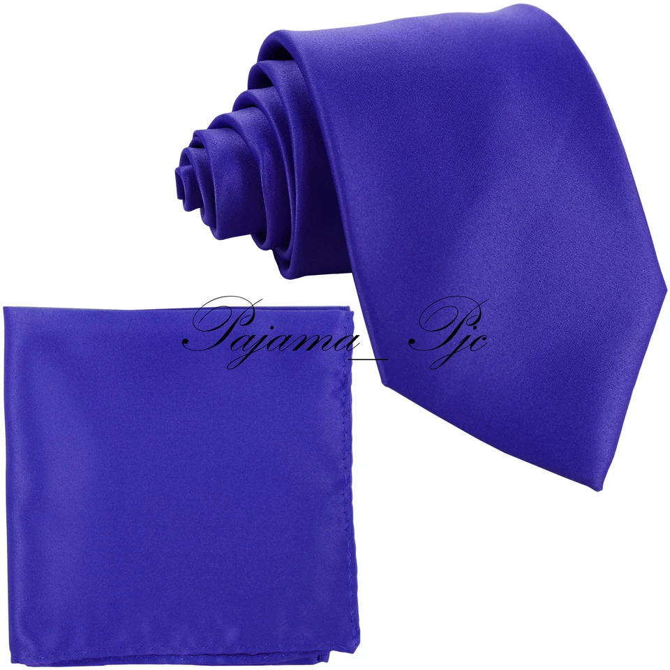 NUEVO CONJUNTO DE CORBATA Y PAÑUELO PARA HOMBRE COLORES SÓLIDOS FORMAL FIESTA BODA PROM Corbatas Foto 1 de 1