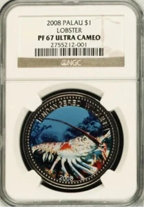 2008 Lobster Marine Life Protection, PALAU - NGC PF67 - Top Pop 🥇 Ultra Cameo - Bild 1 von 2