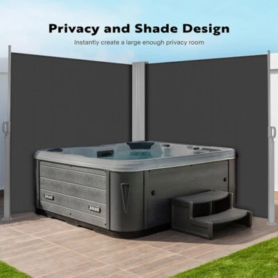 276"x71" Retractable Side Awning Privacy Screen Shade Divider Garden Fence Patio - Image 1 of 4