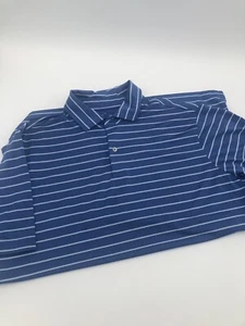 Camisa Polo de Golf FG Tech Golf Azul Blanco Rayas Manga Corta Poliéster Talla M - Imagen 1 de 12
