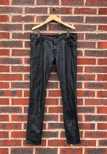 All Saints Ladies Leather HARRAH Biker Trousers 29 Moto leggings UK10-12 '2' - Picture 1 of 6