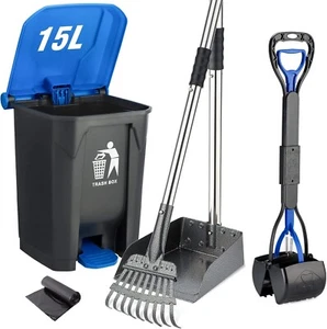 Durable Large Pooper Scooper with Non-Breakable Bin for Hassle-Free Cleanup - Picture 1 of 9