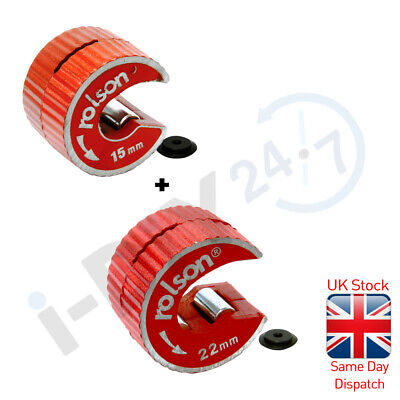 Rolson Rotary 15mm 22mm Copper Pipe Tube Cutter Self-Locking Spare Slicer Wheels • 6.49£