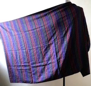 Elegance Paris  128x35" Fabric Remnant 65% Wool 35% Silk Italy Import Fair Isle - Picture 1 of 10