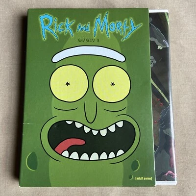 Rick and Morty: Season 3 (DVD 2017 2-Disc w/ Slipcover & Inserts) Adult Swim Com - Image 1 of 4