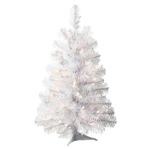 2FT Pre-Lit White Artificial Christmas Tree, 24", Clear Lights - Picture 1 of 1
