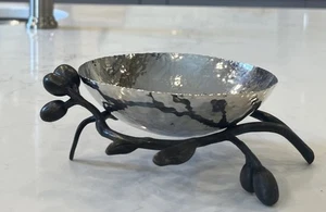 Michael Aram aged Bronze Olive Branch Catch All Decor Bowl - Picture 1 of 12