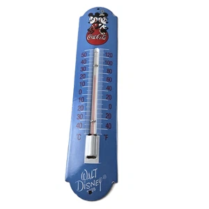 Vintage Drink Coca-Cola Sign - Mickey Minnie Ad Sign on Porcelain Thermometer - Picture 1 of 14