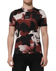 Dolce & Gabbana Multicolor Camuflaje Hombres Cuello Redondo Hombre Camiseta Auténtica - Imagen 1 de 4