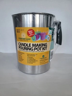 Candle Making Pouring Pot Kit Wax 3 Votive Cups Wicks Color Scent Instructions - Image 1 of 4
