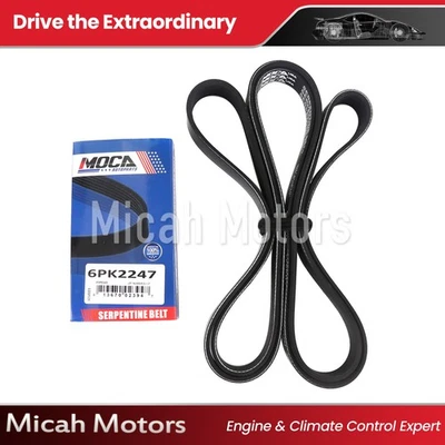 Serpentine Belt for 02-06 Nissan Altima Sentra 2.5L & 09-15 Mazda 2.0L 6PK2247 - Image 1 of 4