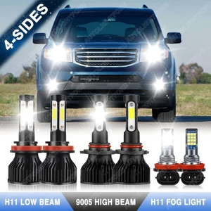 For Pilot 2006-2018 - Combo 4-Sided LED Headlight High Low + Fog Light Bulbs Kit - Foto 1 di 19