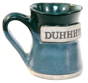 Kunstkeramik Becher türkis blau grün Duhhh!!! Handmade 14 oz OOAK Handcrafted Vintage - Bild 1 von 8