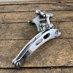 Vintage Campagnolo Record Front Derailleur 3 Hole 28.6 mm Clamp On Bottom Pull