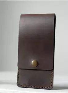 Bolsa de cosméticos de maquillaje para cortaúñas pinza tijeras cuero de vaca negro W823 - Imagen 1 de 4