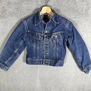 Vintage Lee Riders Denim Trucker Jacket PATD-153438 USA Made Youth Size 12