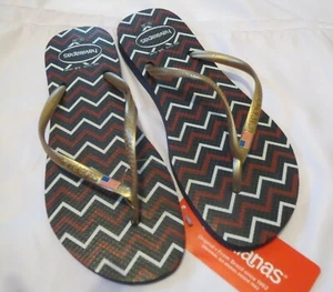 Unisex Brazil HAVAIANAS Flip Flops  Red White Navy 11/12 W  9/10 M 4140864 - Picture 1 of 3