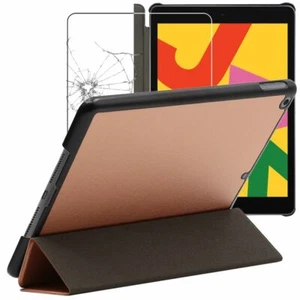 Housse pour Ipad 10.2 (2019) Coque Etui veille auto + VERRE Tremp� Or Rose Gold - Photo 1 sur 5