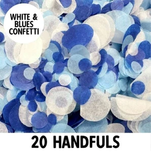 Biodegradable Wedding Confetti | White Navy Blue | Circle Tissue Paper | 20g - Picture 1 of 3