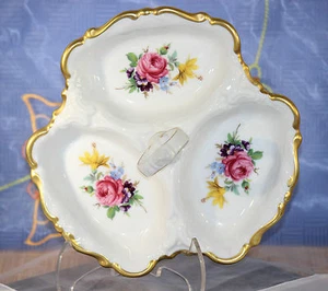 NEUw. Reichenbach Barock 3-tlg. Menage rote Rose / bunte Blume Ø ca. 18,0 cm - Picture 1 of 5