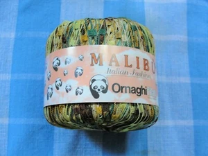 Ornaghi Filati Malibu Ladder Yarn - Color: 305 Brown, Green, Beige - New - Picture 1 of 3