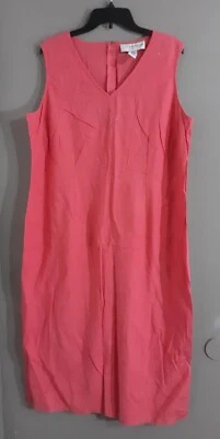 new-WOMAN'S  SAG HARBOR SLEEVELESS LONG PINK SUMMER DRESS.EMBROIDERY.SZ 20W - Image 1 of 4