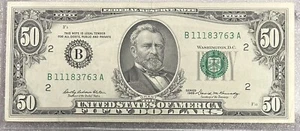1969 New York B Note $50 Dollar Bill 50BL90 - Picture 1 of 2