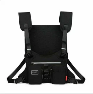 Borsa da uomo riflettente tattica anteriore petto borsa in nylon outdoor sport impermeabile - Foto 1 di 8