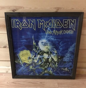 Iron Maiden 1986 Glass Framed Art Derek Riggs Vintage Rare Piece 22x22 - Picture 1 of 7