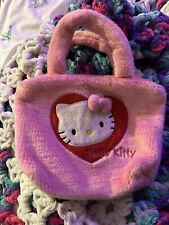 Sanrio licensed rare Hello Kitty Pink Faux Fur Plush Mini tote Bag Purse Kawaii