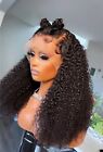 HD Transparent Lace Front Human Wigs Hair Deep Wave Wig 13*4 Lace Wig Curly