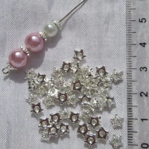 LOT DE 100 COUPELLES INTERCALAIRES ARGENTÉS 5MM sans nickel perles bijoux *S30 - Picture 1 of 3