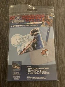 Jurassic Park World Dino Hybrid Invitations 8 Count Birthday Party Supplies - Picture 1 of 2