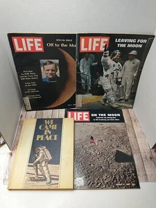 LIFE MAGAZINE Moon Landing Lot of 3 Space Large Format & We Come in Peace Book - Picture 1 of 10