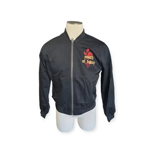 Youth of Today Grunge Punk Goth 90s Forever 21 Black Rose Bomber Jacket Men's S - Picture 1 of 6