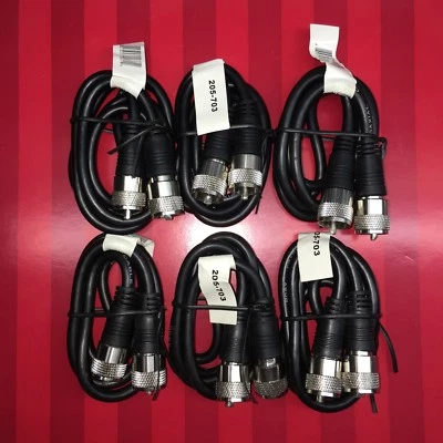 6-pack 3 ft RG-8X coaxial coax UHF male PL-259 antenna cable 50 ohm *USA Seller* - Image 1 of 3