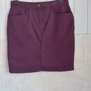 Rohan Venture Skirt UK12 Purple Pencil Knee Lenght Pockets Zip Button Stretch - Picture 1 of 17